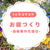 花壇の根止めをガーデンロック（庭石）に。ナチュラルガーデンに1歩前進☺宿根草の花壇②